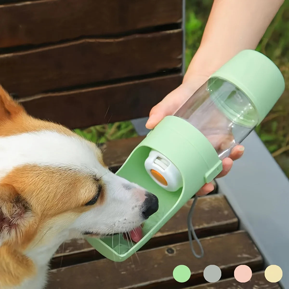 Portable Dog Water Bottle with Food Container